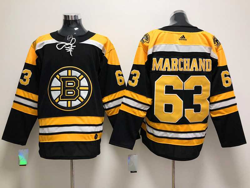 Boston Bruins 63 Brad Marchand Black Adidas Stitched Jersey